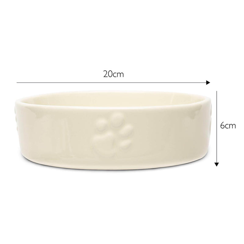 Scruffs Icon 20cm Stoneware Slow Feeder Pet Bowl - Cream