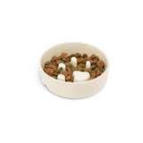 Scruffs Icon 16cm Stoneware Slow Feeder Pet Bowl - Cream