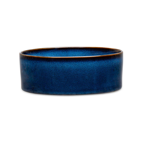 Scruffs Reactive Glaze 20cm Stoneware Food/Water Bowl - Midnight Blue
