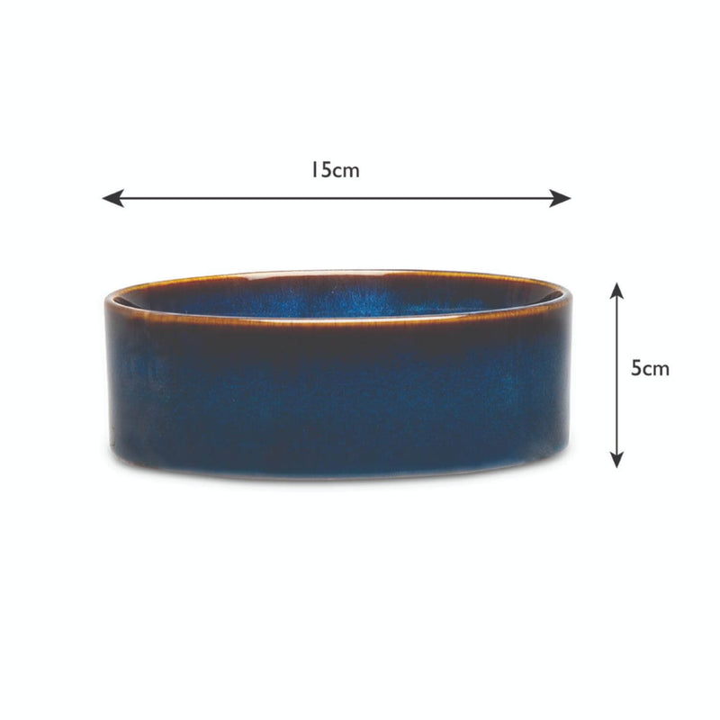 Scruffs Reactive Glaze 15cm Stoneware Food/Water Pet Bowl - Midnight Blue