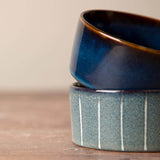 Scruffs Reactive Glaze 13cm Stoneware Food/Water Pet Bowl - Midnight Blue