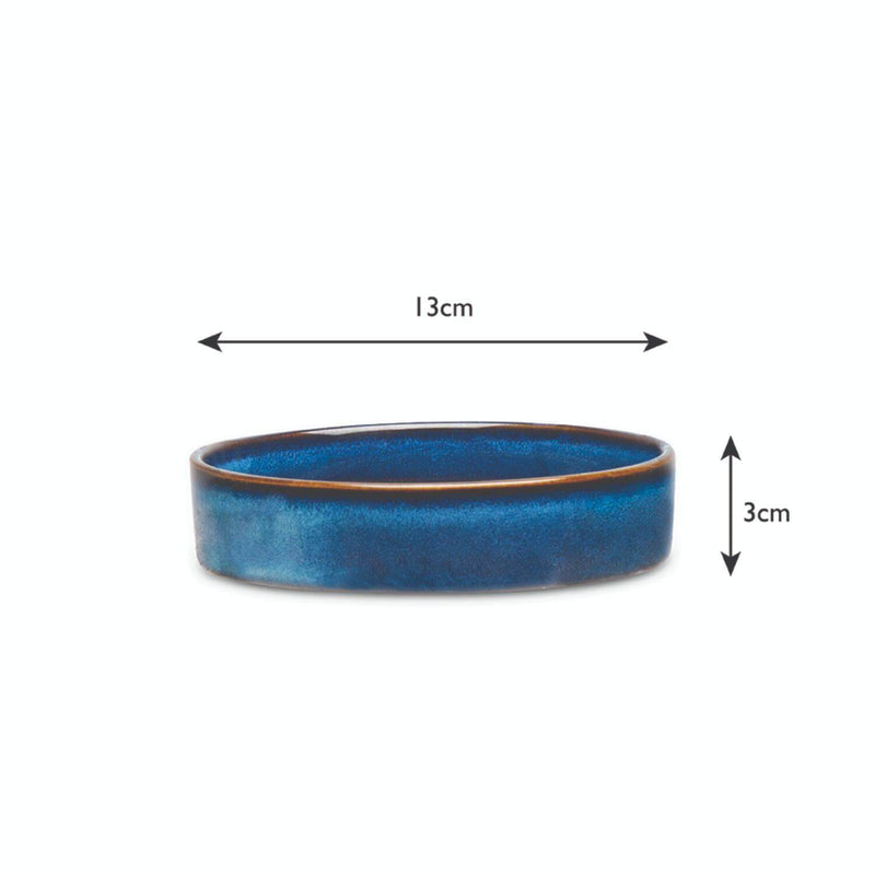 Scruffs Reactive Glaze 13cm Stoneware Pet Saucer - Midnight Blue
