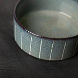 Scruffs Reactive Glaze 15cm Stoneware Food/Water Pet Bowl - Pinstripe Graphite