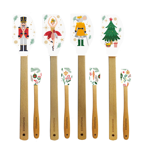 Eddingtons Christmas 2-Piece Silicone Baking Spatula Set - The Nutcracker - Assorted