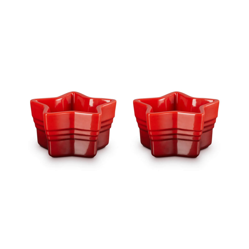 Le Creuset Stoneware Set of 2 Star Ramekins - Cerise