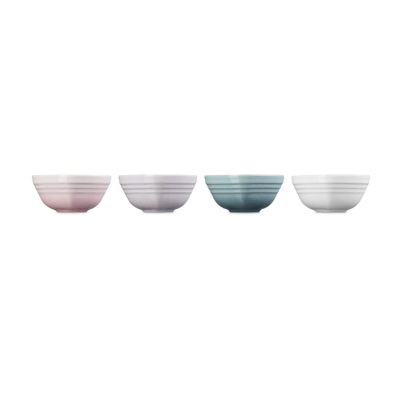 Le Creuset Set of 4 Mini Heart Stoneware Bowls - Mixed Colours