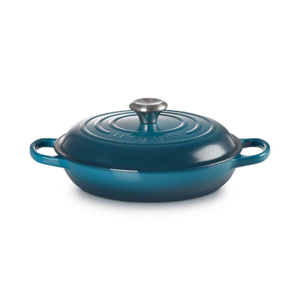 Le Creuset Signature Cast Iron 26cm Shallow Casserole - Deep Teal