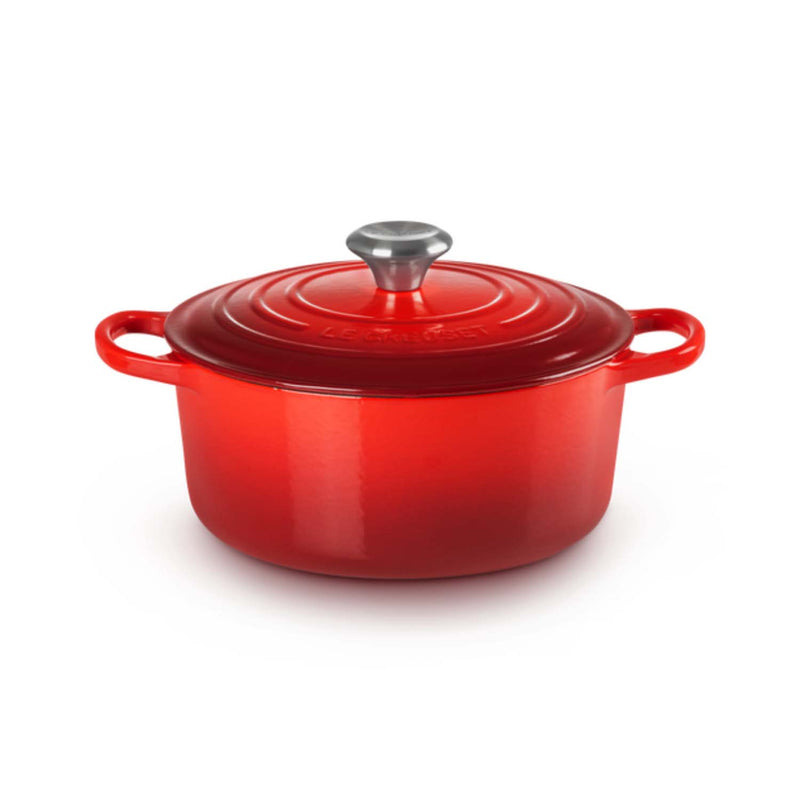 Le Creuset Signature Cast Iron 24cm Round Casserole - Cerise