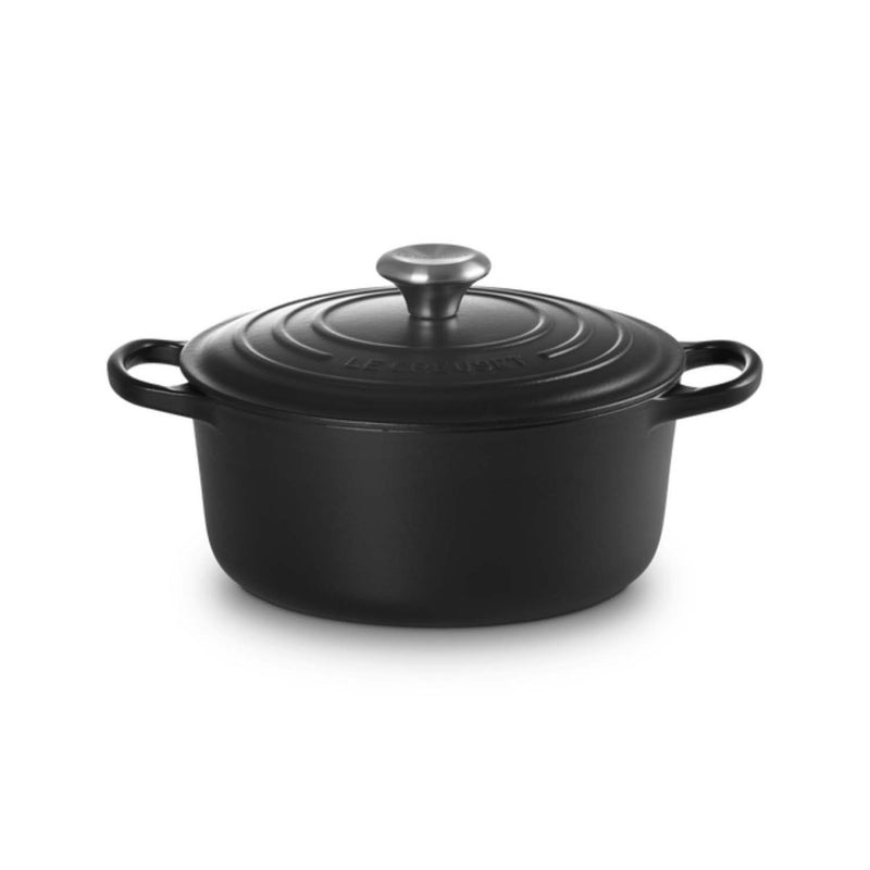 Le Creuset Signature Cast Iron 24cm Round Casserole - Satin Black