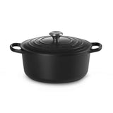 Le Creuset Signature Cast Iron 28cm Round Casserole - Satin Black