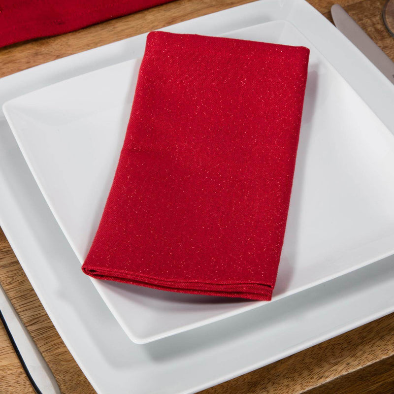 Premier Christmas Set of 4  Napkins - Red Glitter