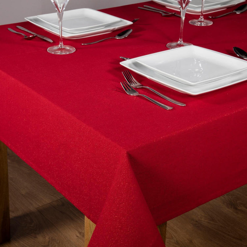 Premier Christmas 1.3 Metre Tablecloth - Red Glitter