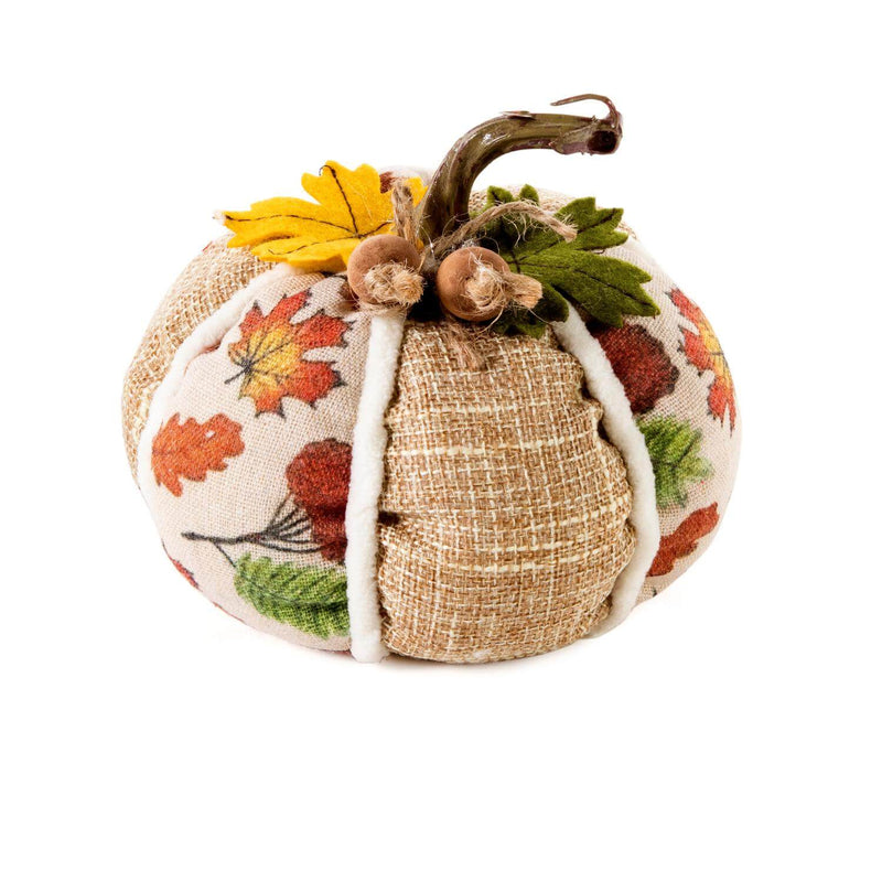 Premier Christmas 13cm Autumnal Rustic Fabric Pumpkin