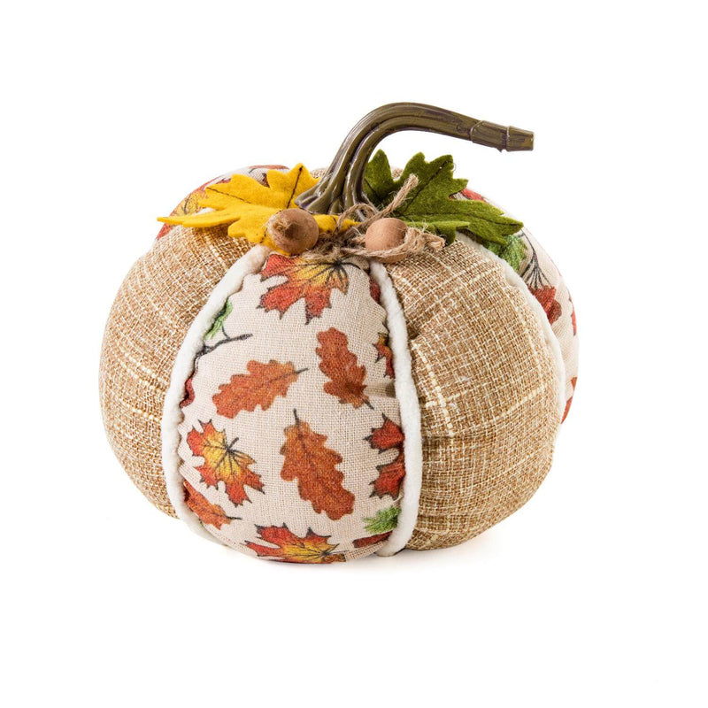 Premier Christmas 18cm Autumnal Rustic Fabric Pumpkin