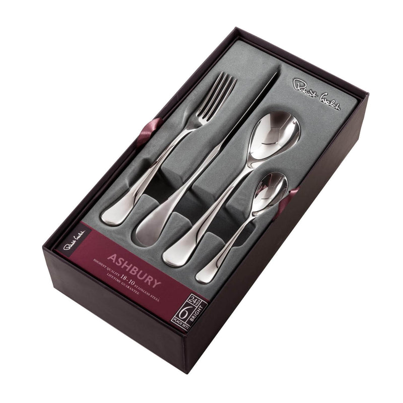 Robert Welch Ashbury Bright Stainless Steel Cutlery Set - 24 Piece