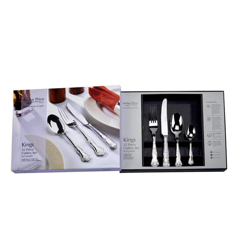 Arthur Price Everyday Classic Kings Stainless Steel Cutlery Set - 32-Piece