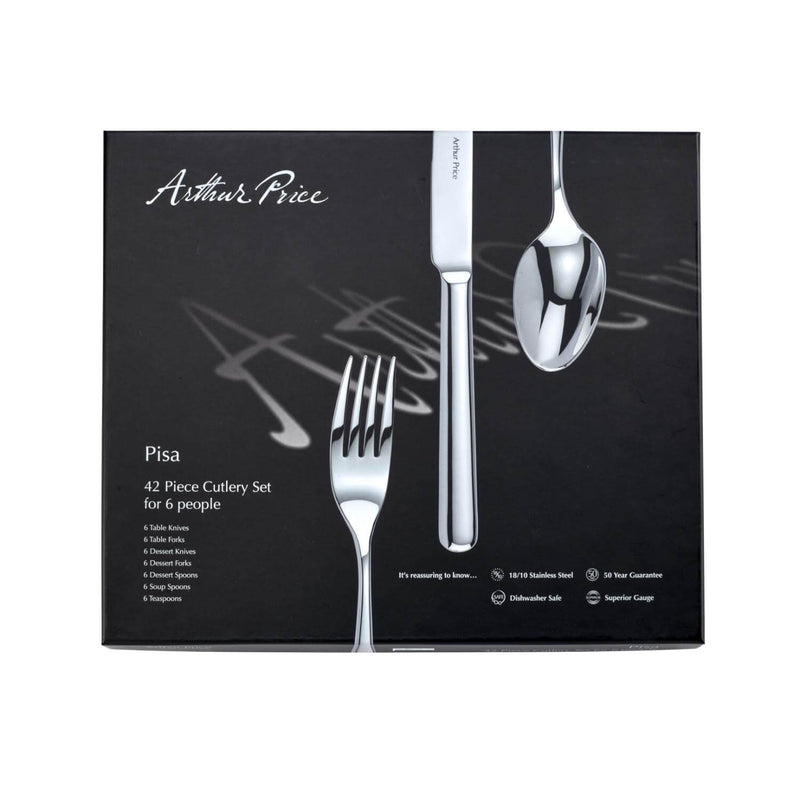 Arthur Price Pisa Stainless Steel Cutlery Set - 42-Piece