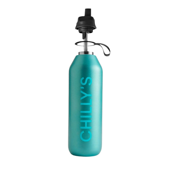 Chilly's Series 2 1-Litre Flip Reusable Water Bottle - Matte Metallic Atlantis