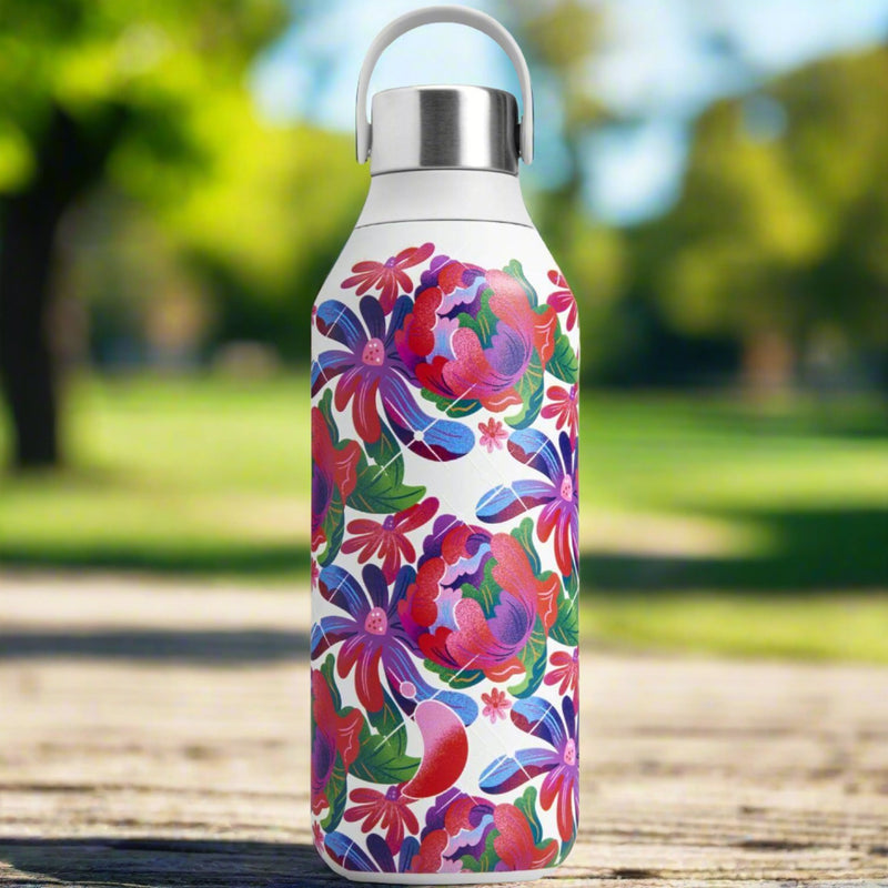 Chilly's Series 2 500ml Reusable Water Bottle - Peony Tumble