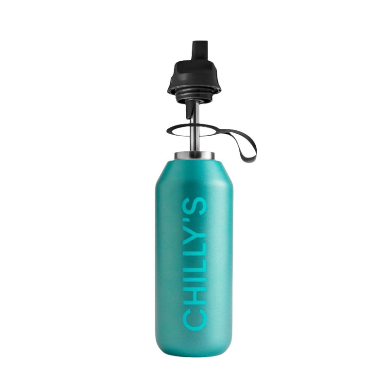 Chilly's Series 2 500ml Flip Reusable Water Bottle - Matte Metallic Atlantis