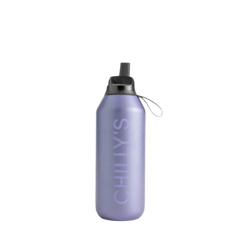 Chilly's Series 2 500ml Flip Reusable Water Bottle - Matte Metallic Lavender