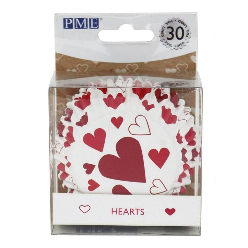 PME Pack of 30 Foil Lined Cup Cake Cases - Hearts