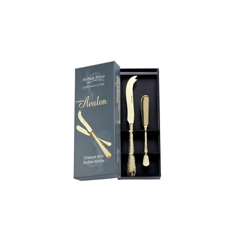 Arthur Price Champagne Avalon Stainless Steel Cheese & Butter Knife Set