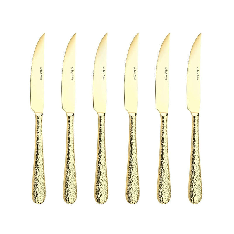 Arthur Price Champagne Avalon Stainless Steel Steak Knives - Set of 6