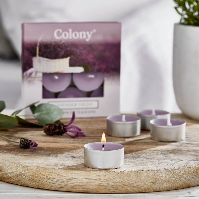 Wax Lyrical Colony Pack of 9 Scented Tealights - Lavender Fields