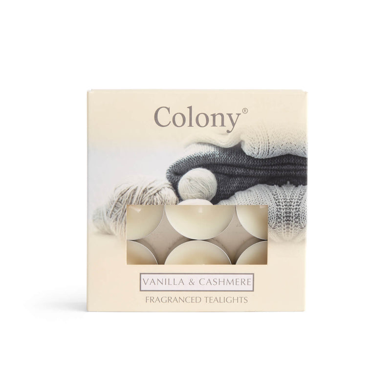 Wax Lyrical Colony Pack of 9 Scented  Tealights - Vanilla & Cashmere