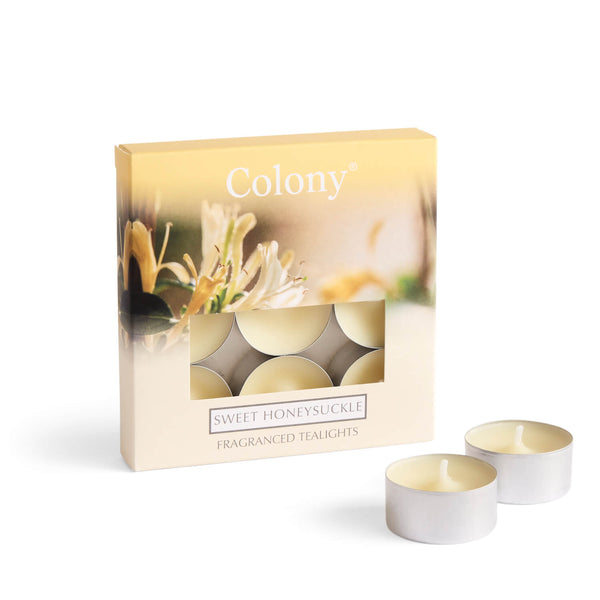 Wax Lyrical Colony Pack of 9 Scented Tealights - Sweet Honeysuckle