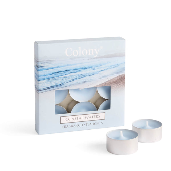 Wax Lyrical Colony Pack of 9 Scented Tealights - Coastal Waters