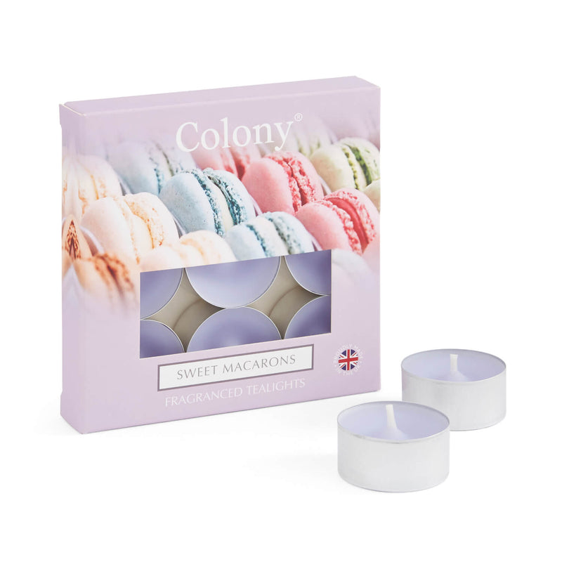 Wax Lyrical Colony Pack of 9 Scented Tealights - Sweet Macarons