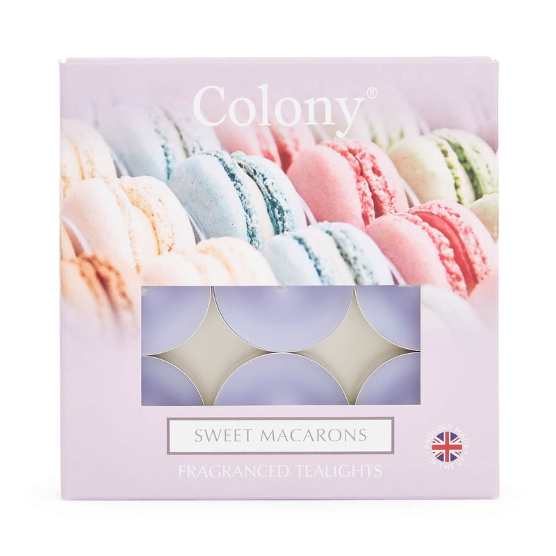 Wax Lyrical Colony Pack of 9 Scented Tealights - Sweet Macarons