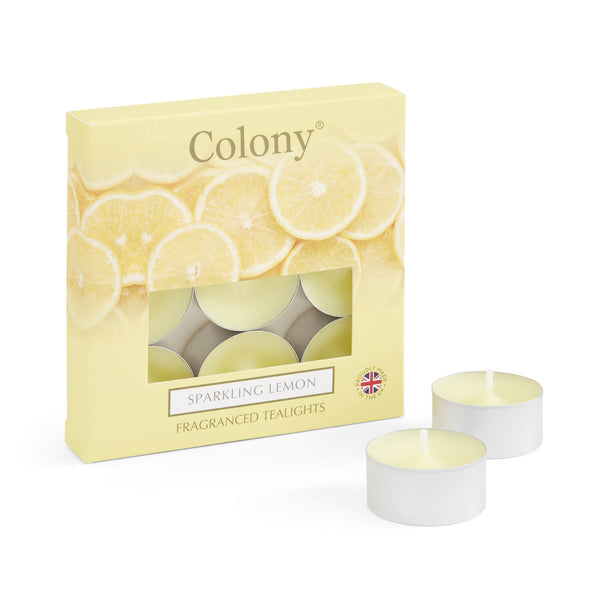 Wax Lyrical Colony Pack of 9 Scented Tealights - Sparkling Lemon