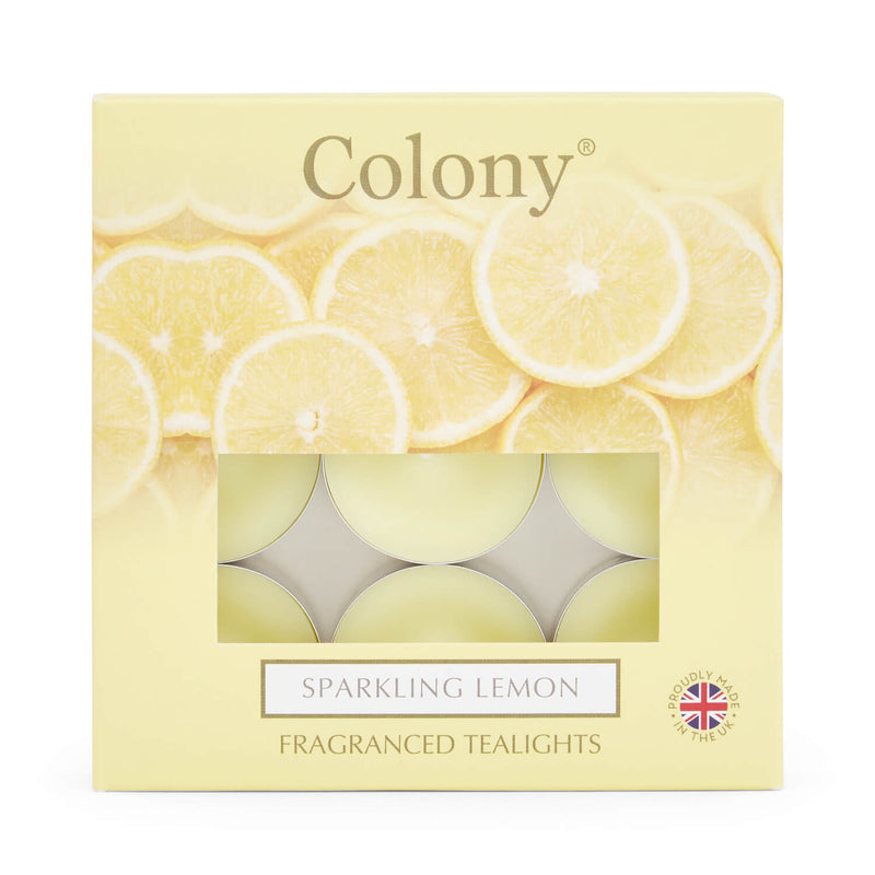 Wax Lyrical Colony Pack of 9 Scented Tealights - Sparkling Lemon