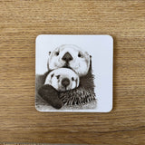 Katherine Sheard Coaster - Mum And Baby Otter