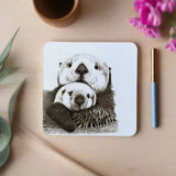 Katherine Sheard Coaster - Mum And Baby Otter