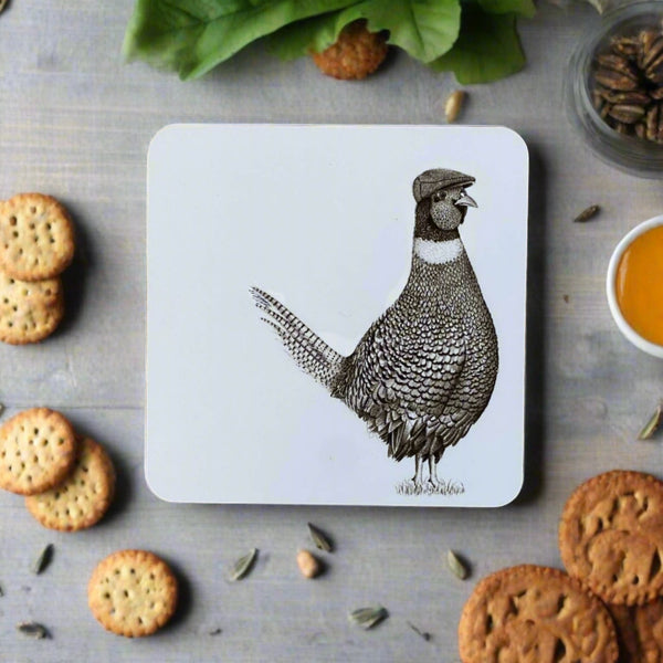 Katherine Sheard Coaster - Pheasant With Legs