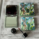 Alex Clark Vegan Leather Compact Mirror - Little Rabbits