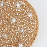 Liga Round Cork Coaster - Dandelion - White