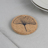 Liga Round Cork Coaster - Ginkgo - Grey