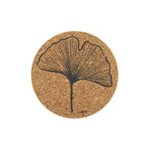 Liga Round Cork Coaster - Ginkgo - Grey