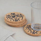 Liga Round Cork Coaster - Iris - Grey