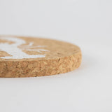 Liga Round Cork Coaster - Lobster - White