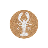 Liga Round Cork Coaster - Lobster - White