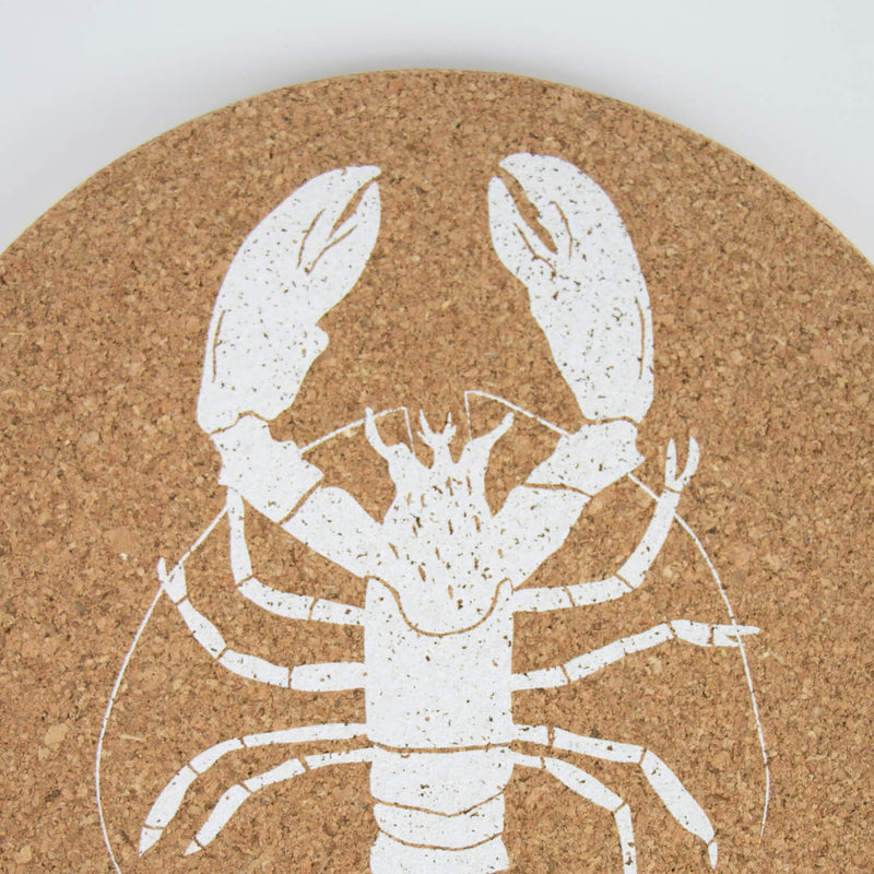 Liga Round Cork Placemat - Lobster - White