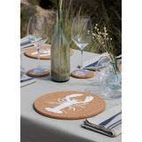 Liga Round Cork Placemat - Lobster - White