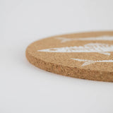 Liga Round Cork Placemat - Mackerel - White