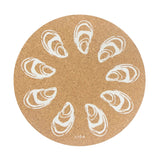 Liga Round Cork Placemat - Oyster - White